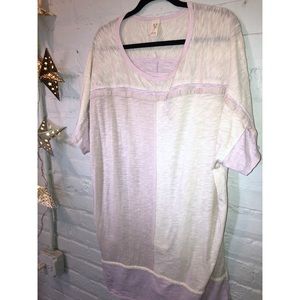 Free People Oversized Color Block Long Slit Tee